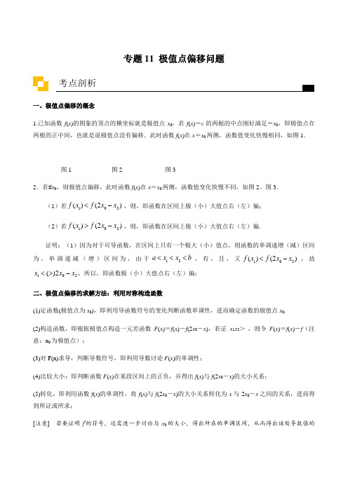 专题11 极值点偏移问题 - 2021年高考数学二轮经典专题深度解读(解析版)