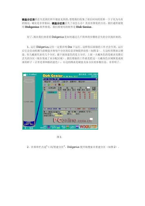 Disk genius(Diskgenius)修复硬盘分区表图文教程