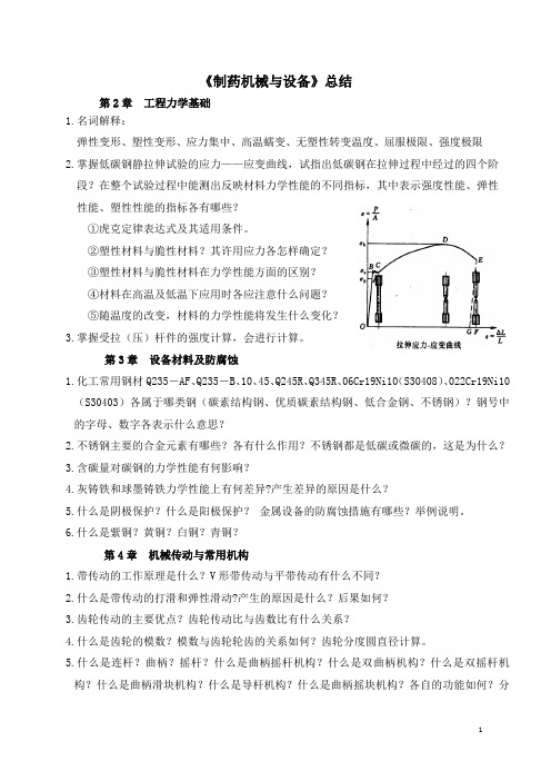 制药机械与设备总结(10级)