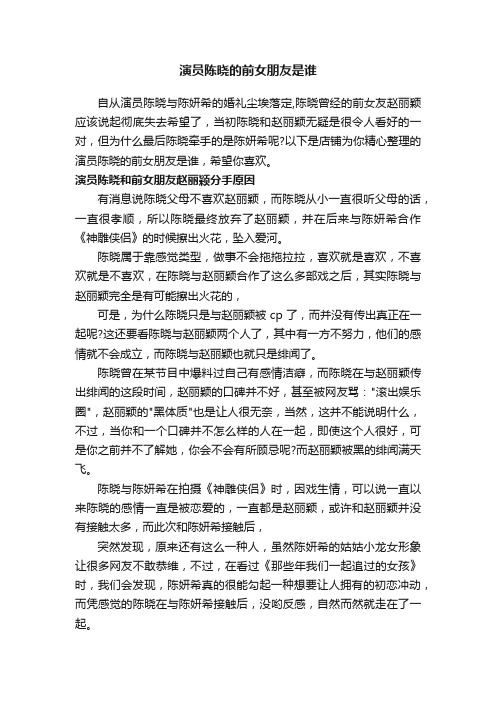 演员陈晓的前女朋友是谁