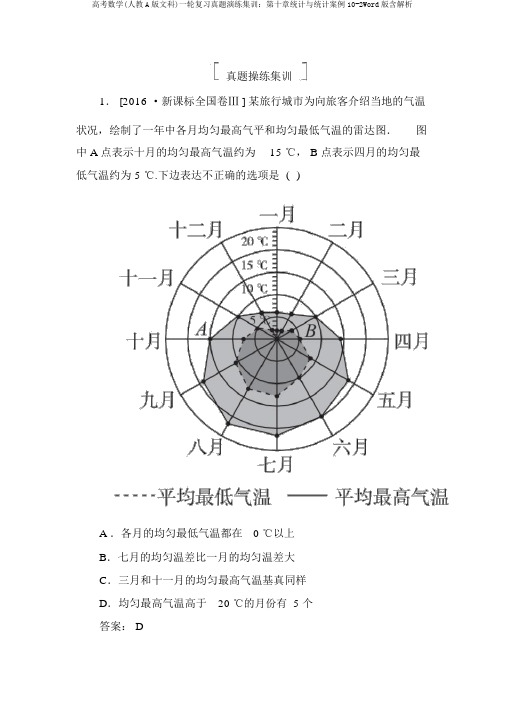 高考数学(人教A版文科)一轮复习真题演练集训:第十章统计与统计案例10-2Word版含解析