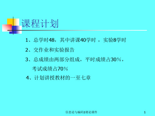 信息论与编码1绪论课件