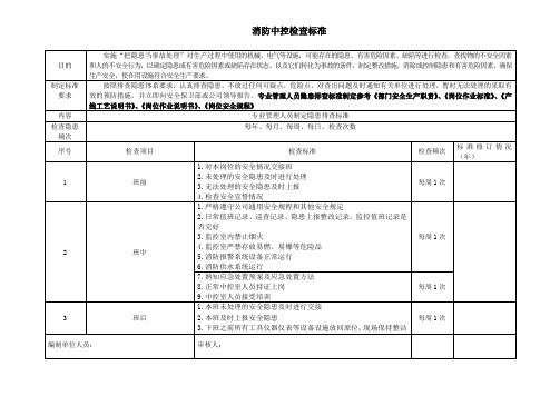 消防中控专业检查标准