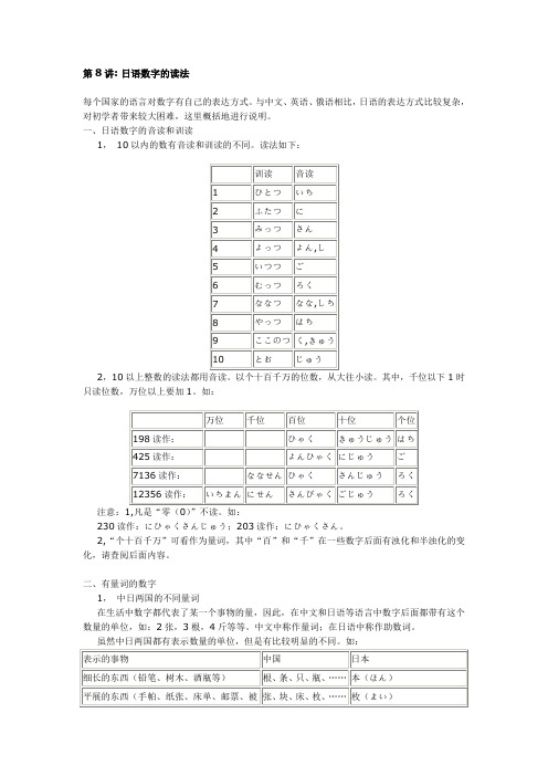 8日语数字的读法