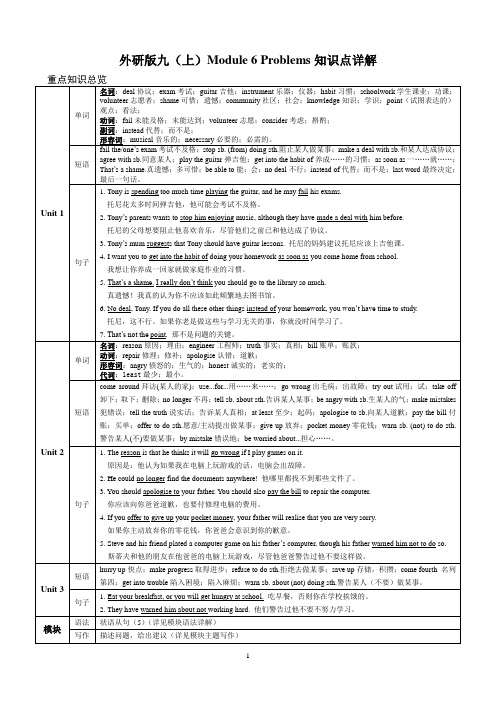 Module 6 Unit 1 外研版英语九年级上册知识点详解