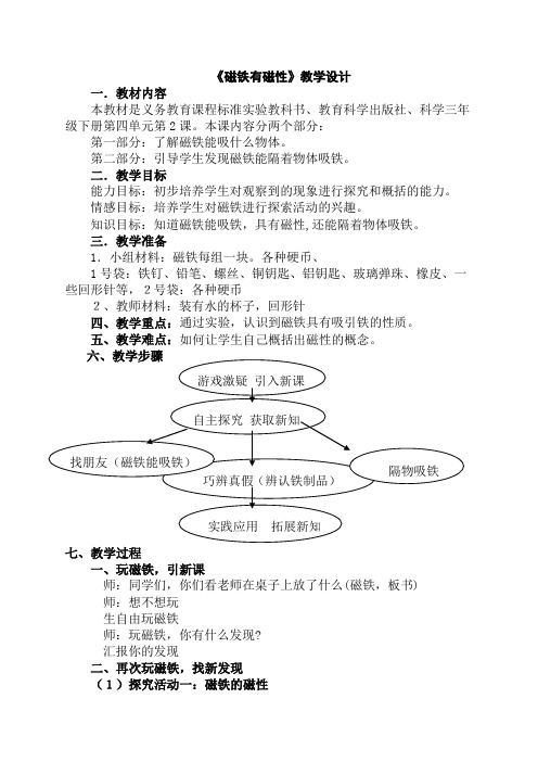 教科2001课标版三年级下册《磁铁有磁性》公开课教学设计_5