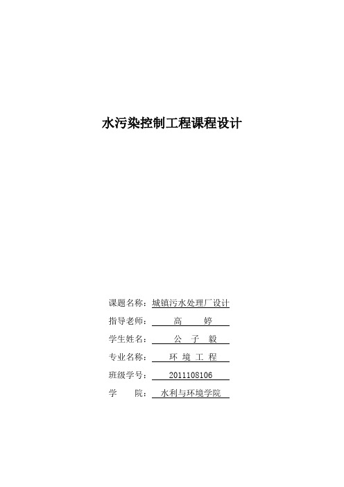 水污染控制工程课程设计