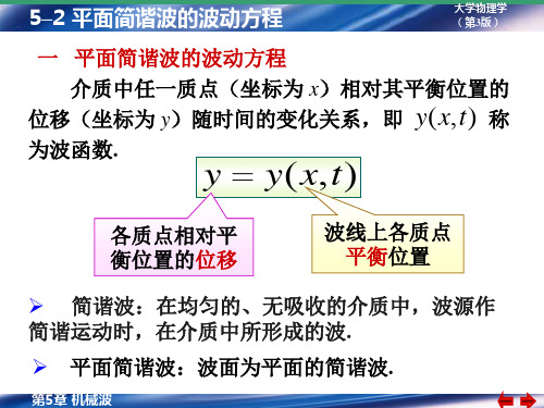 5-2平面简谐波的波动方程详解