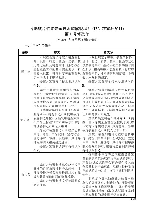 《爆破片装置安全技术监察规程》(TSGZF003-2011)