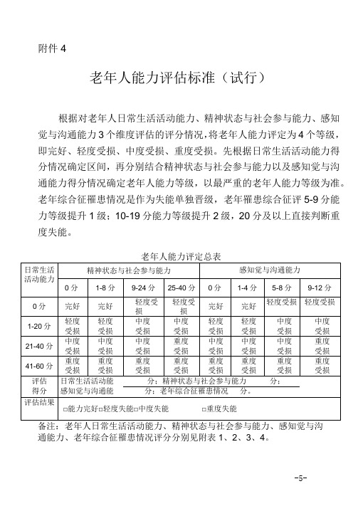 老年人能力评估标准5564