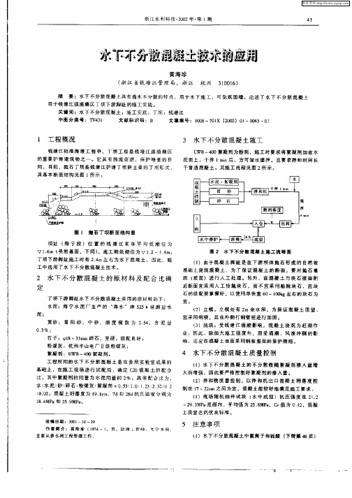 水下不分散混凝土技术的应用