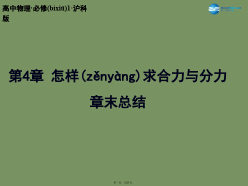 高中物理 第4章 怎样求合力与分力章末总结课件 沪科版必修1