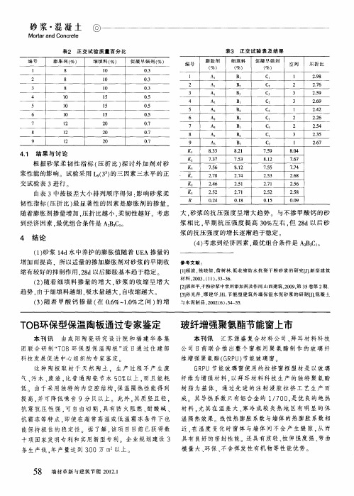 TOB环保型保温陶板通过专家鉴定