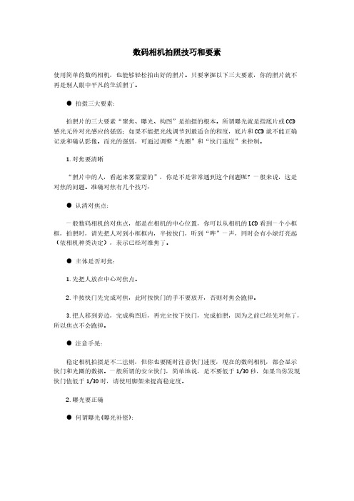 学习数码相机拍照技巧和要素