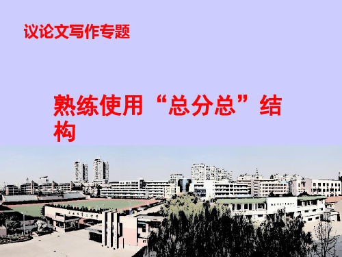 高中议论文写作专题——熟练使用“总分总”结构