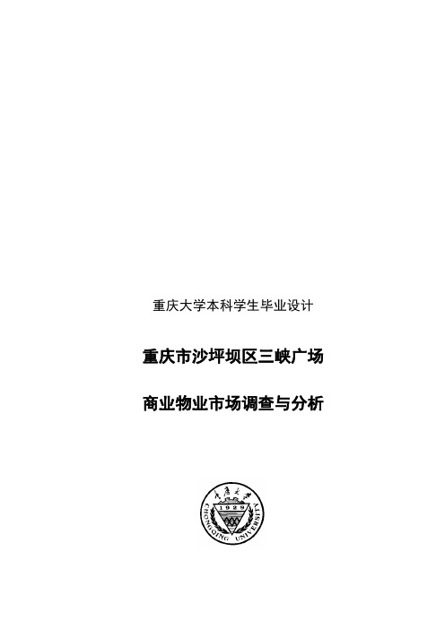 2011重庆市沙坪坝区三峡广场商业物业市场调查与分析70p