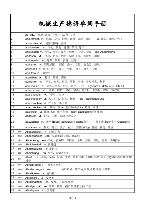 机械制造德语单词手册_LT