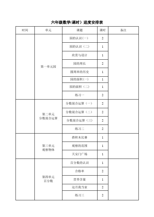 六年级数学上册先学后教教学案