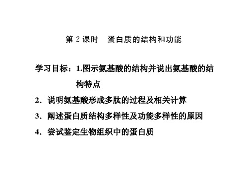 2019高中生物苏教版必修一课件：第二章 第二节 第2课时 蛋白质的结构和功能