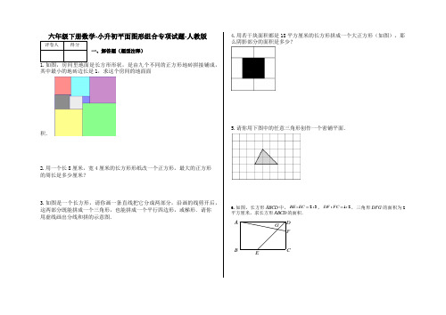 六年级下册数学-小升初平面图形组合专项试题-s-人教版