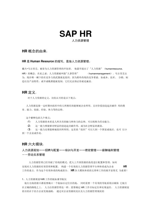 SAP-HR(人力资源)