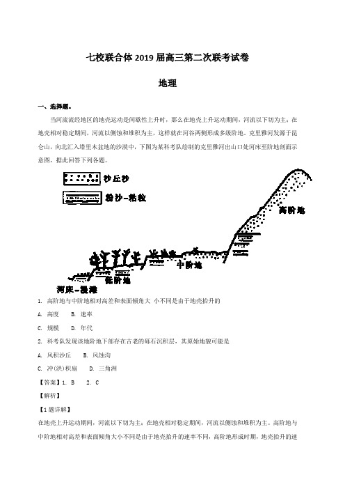 广东省中山一中等七校2019届高三第二次(11月)联考文综地理试题(含解析)