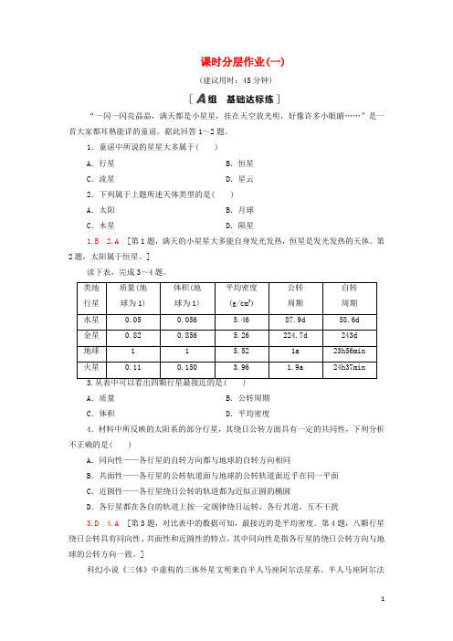 2020-2021学年高中地理课时分层作业湘教版必修1(付,91)