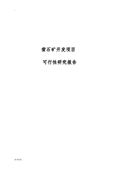 萤石矿开发项目可行性实施报告