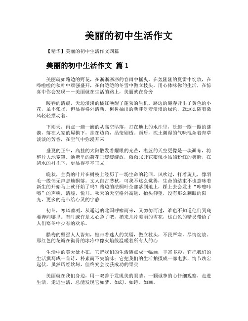 美丽的初中生活作文