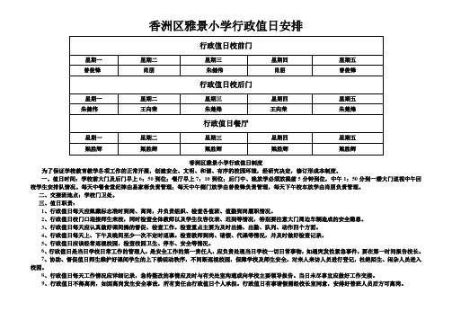 行政值日安排