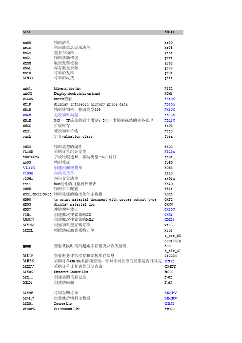 常用Tcode