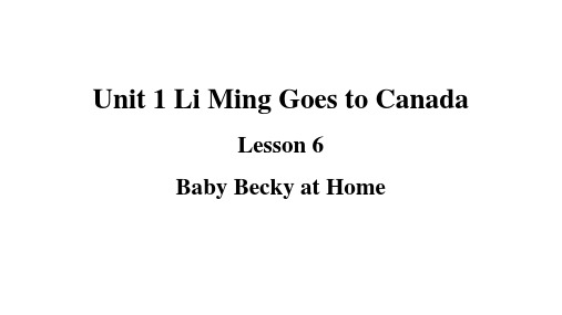 冀教版六英上教学课件 Unit 1 Lesson 6 Baby Becky at Home