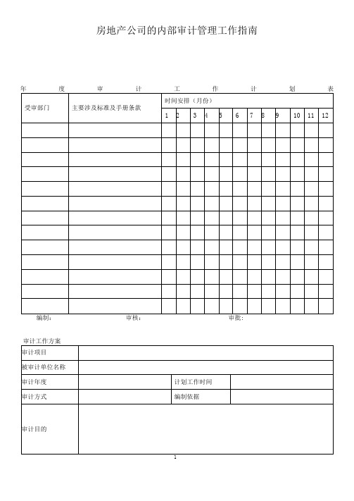 房地产公司的内部审计管理工作指南