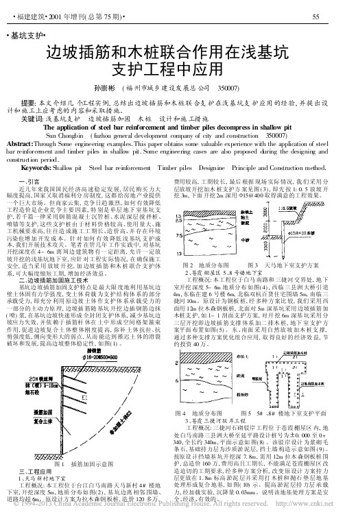 边坡插筋和木桩联合作用在浅基坑支护工程中应用_孙崇彬