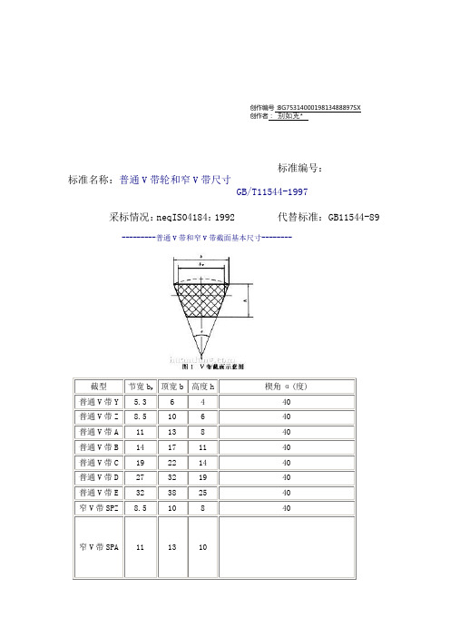 皮带轮和皮带型号含义