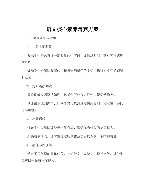 语文核心素养培养方案