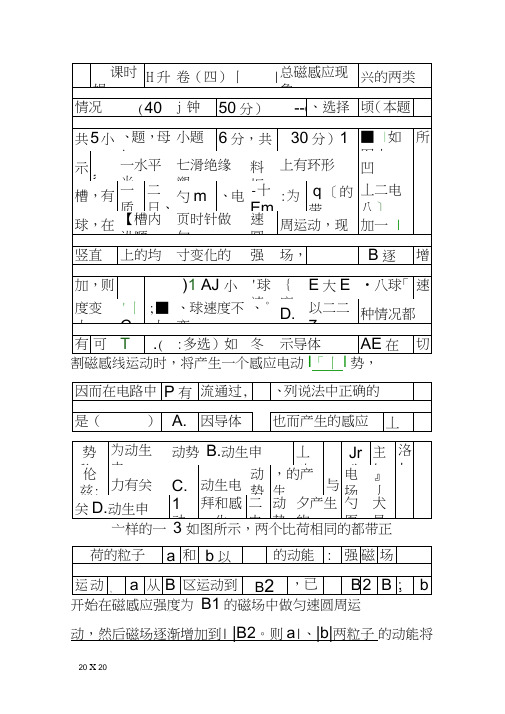 2014高二物理45电磁感应现象的两类情况课件及练习题带答案