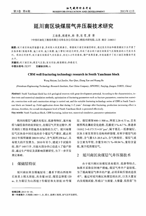 延川南区块煤层气井压裂技术研究