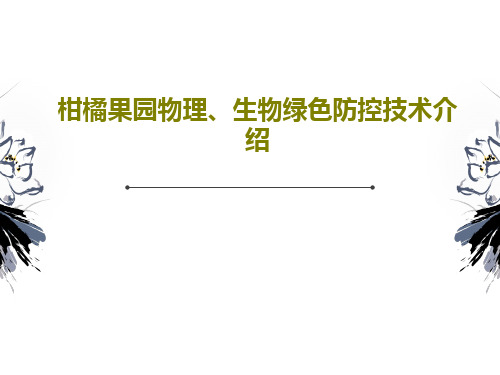 柑橘果园物理、生物绿色防控技术介绍共33页文档