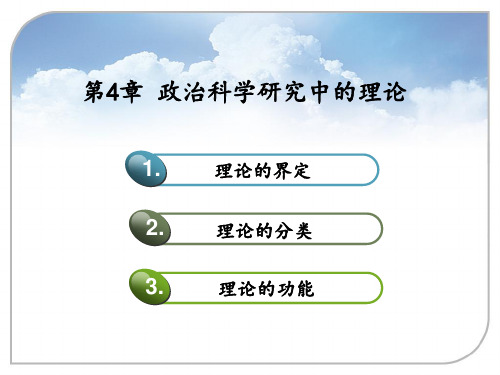 《政治科学研究方法概论》第4章 政治科学研究中的理论