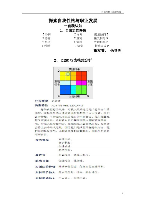 探索自我认知与职业发展