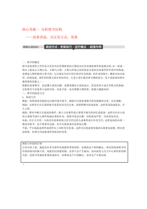 语文大一轮复习第三章文学类文本阅读小说阅读专题三理解必备知识掌握关键能力核心突破一