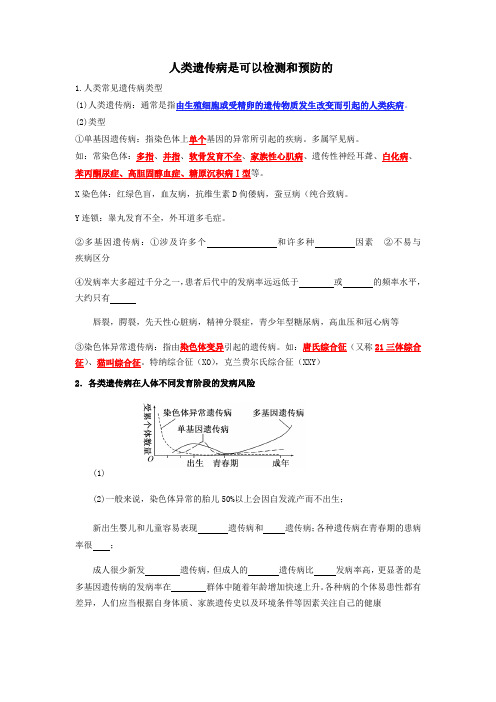 高中生物精品试题：人类遗传病是可以检测和预防的