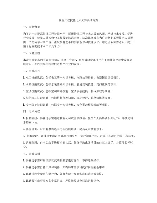 物业工程技能比武大赛活动方案