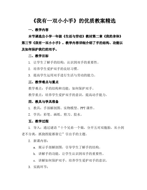 《我有一双小小手》的优质教案精选