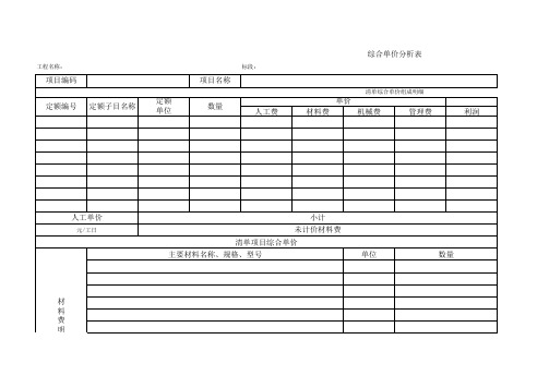 综合单价分析表(模板)