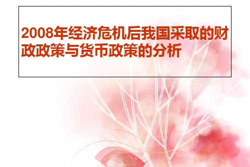 2008年经济危机后我国采取的财政政策与货币政策的分析2电子教案