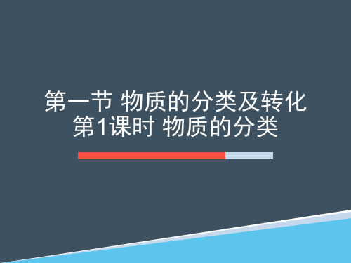 (新教材)高中化学《物质的分类及转化》PPT完整版人教版1