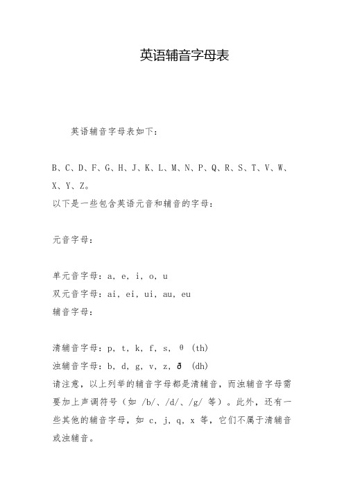 英语辅音字母表