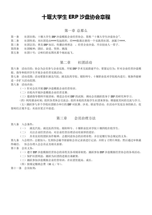 大学生ERP沙盘协会章程